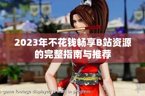 2023年不花钱畅享B站资源的完整指南与推荐
