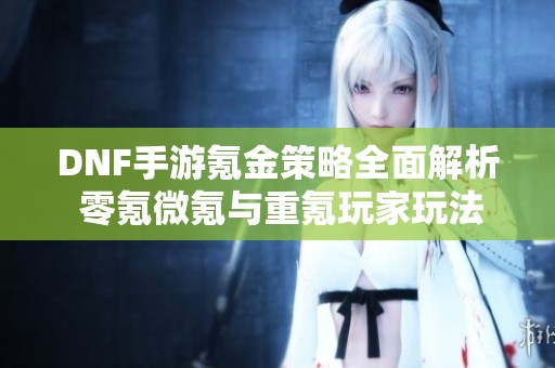 DNF手游氪金策略全面解析 零氪微氪与重氪玩家玩法推荐