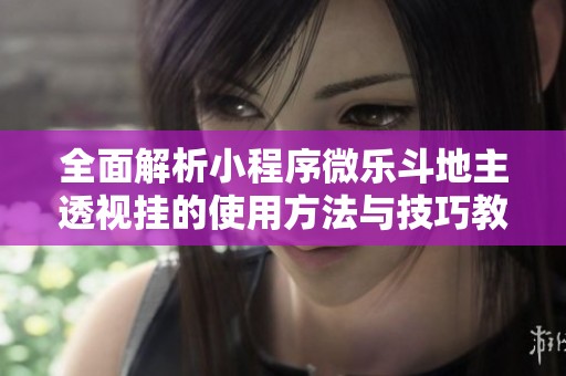 全面解析小程序微乐斗地主透视挂的使用方法与技巧教程