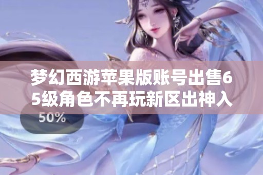 梦幻西游苹果版账号出售65级角色不再玩新区出神入化游戏体验